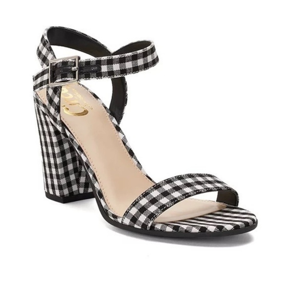 Sam Edelman Circus Sandals Size 9.5 M
Heels black white gingham shoes